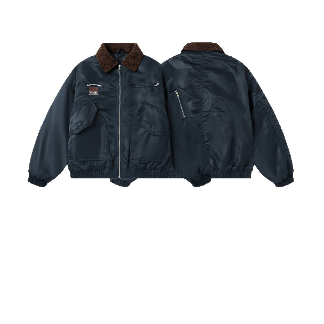 Collar Patchwork Cotton Jacket