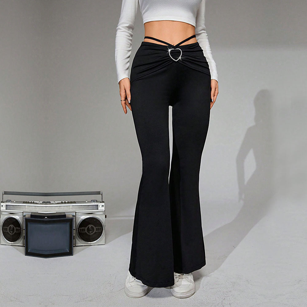Casual slim wide-leg trousers