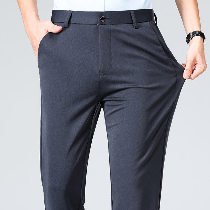 Modern Straight-Leg Suit Pants