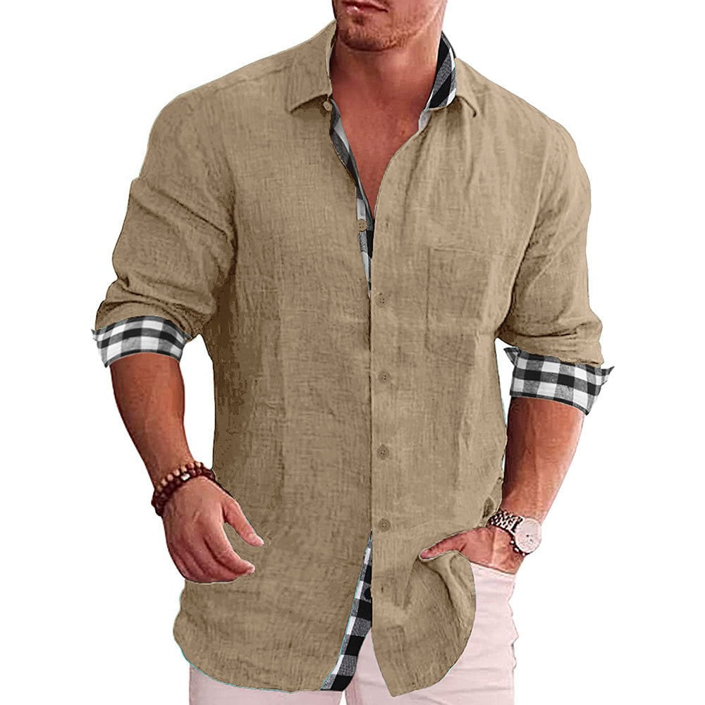 Leisure cotton and linen shirt