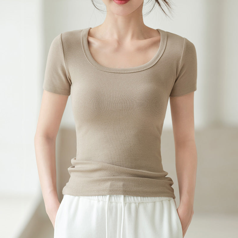 Square collar t-shirt