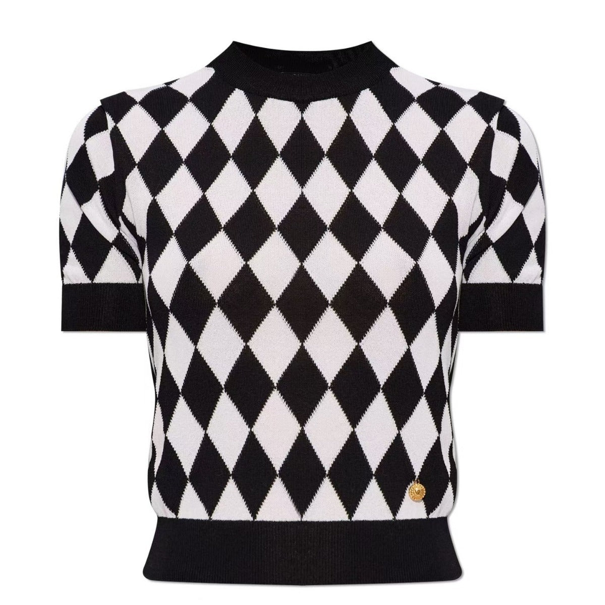 Diamond grid shirt top
