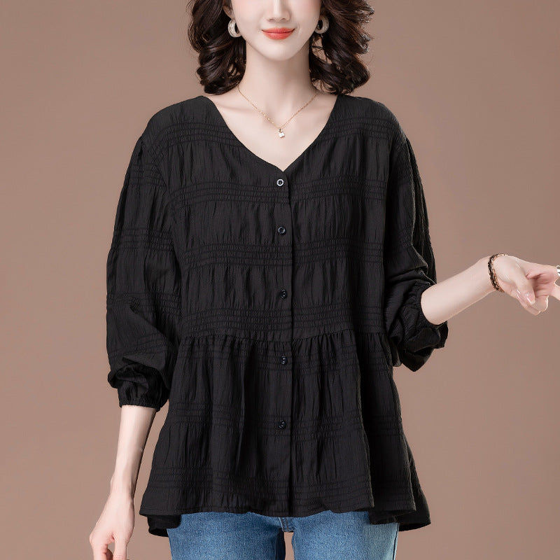 V-neck short sleeved t-shirt