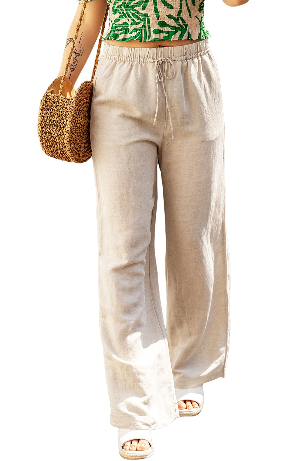 Apricot Linen Pants
