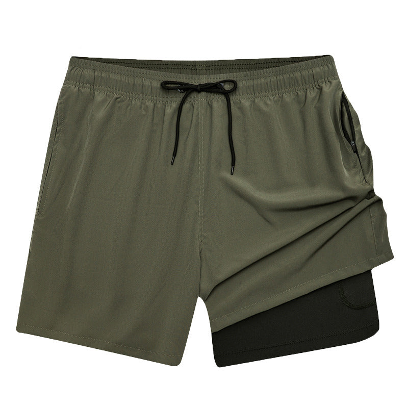 Zipper Pockets Swim Shorts