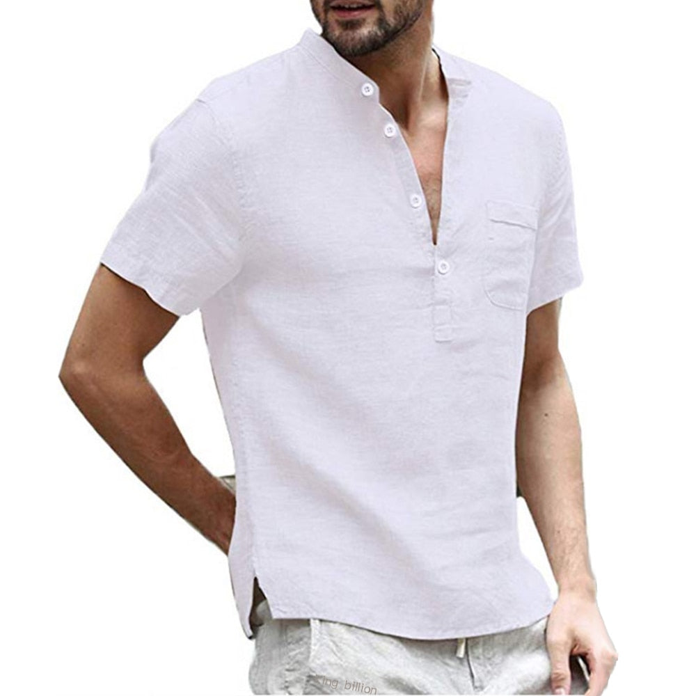 Cotton and Linen Casual T-shirt