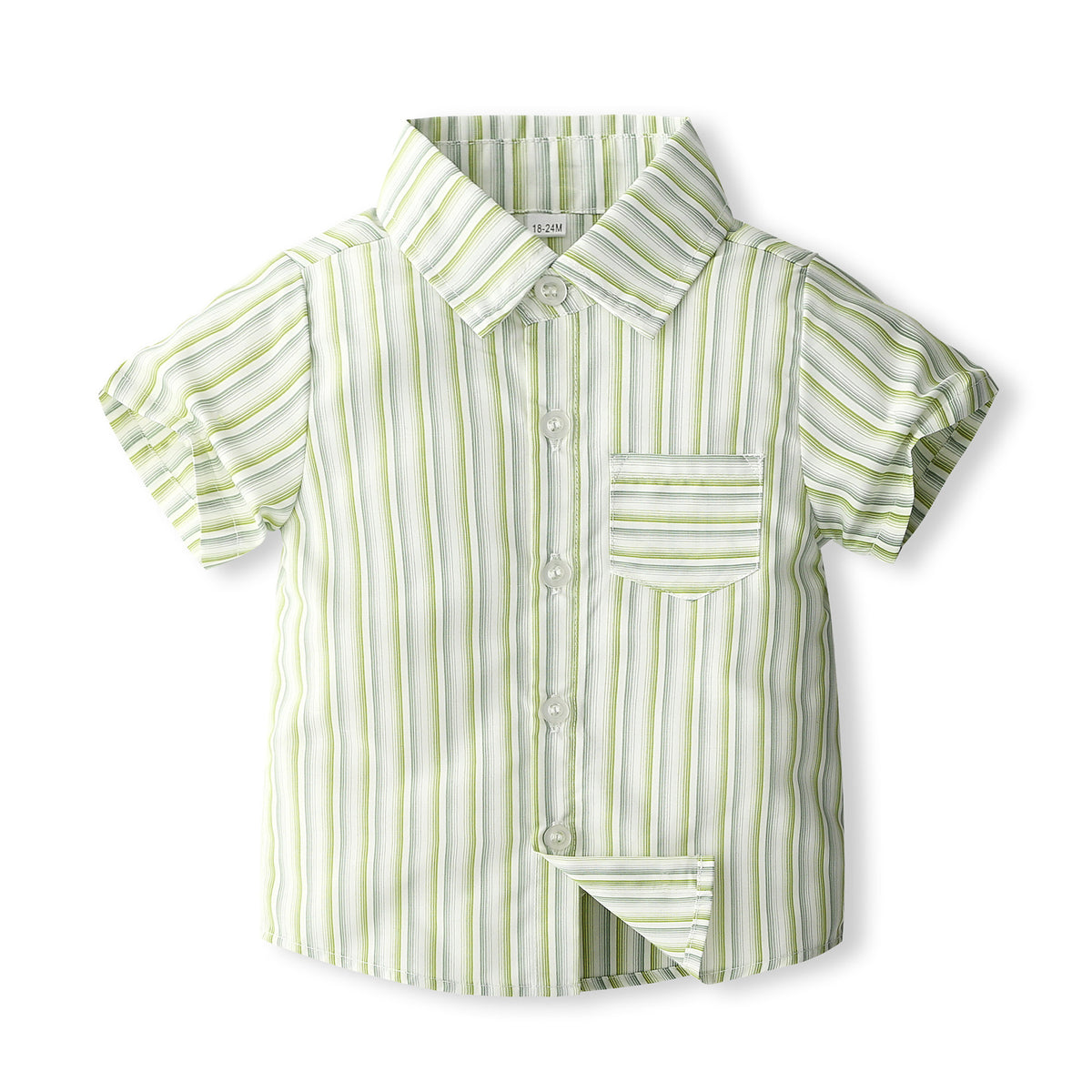 Casual Stripe Shirt and Overalls Set