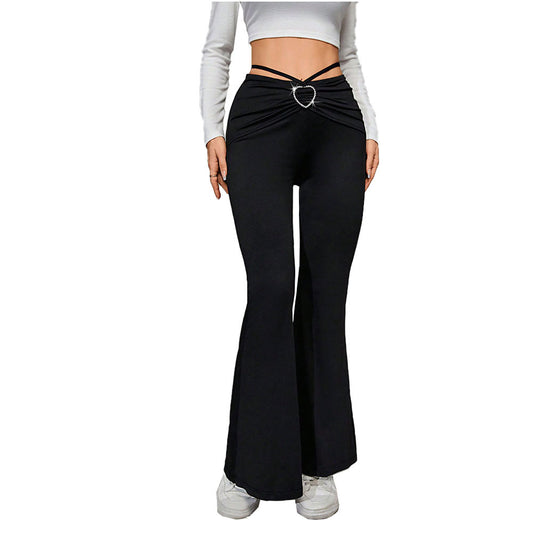 Casual slim wide-leg trousers