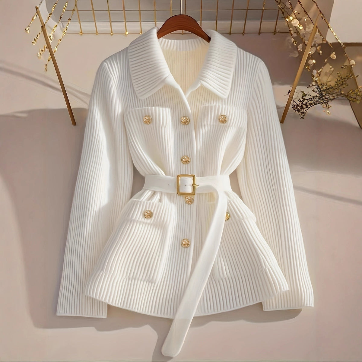 Knit Cardigan with Belt