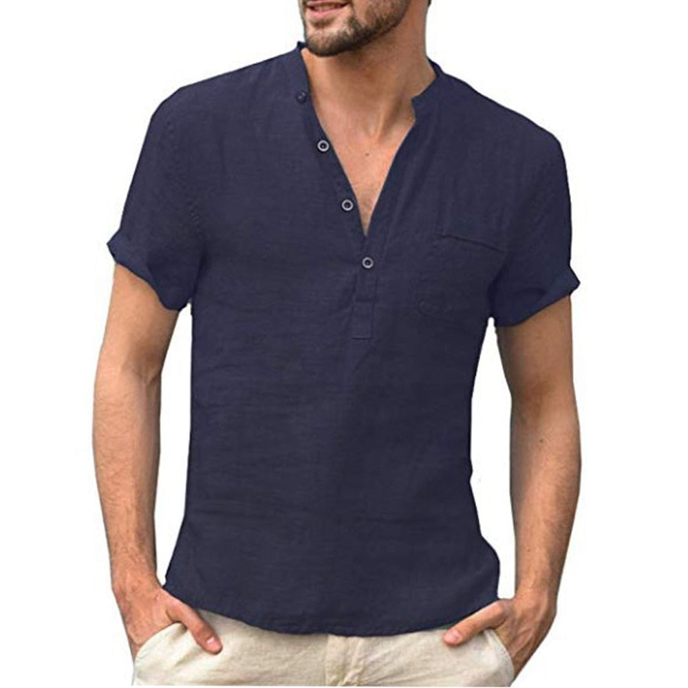 Cotton and Linen Casual T-shirt