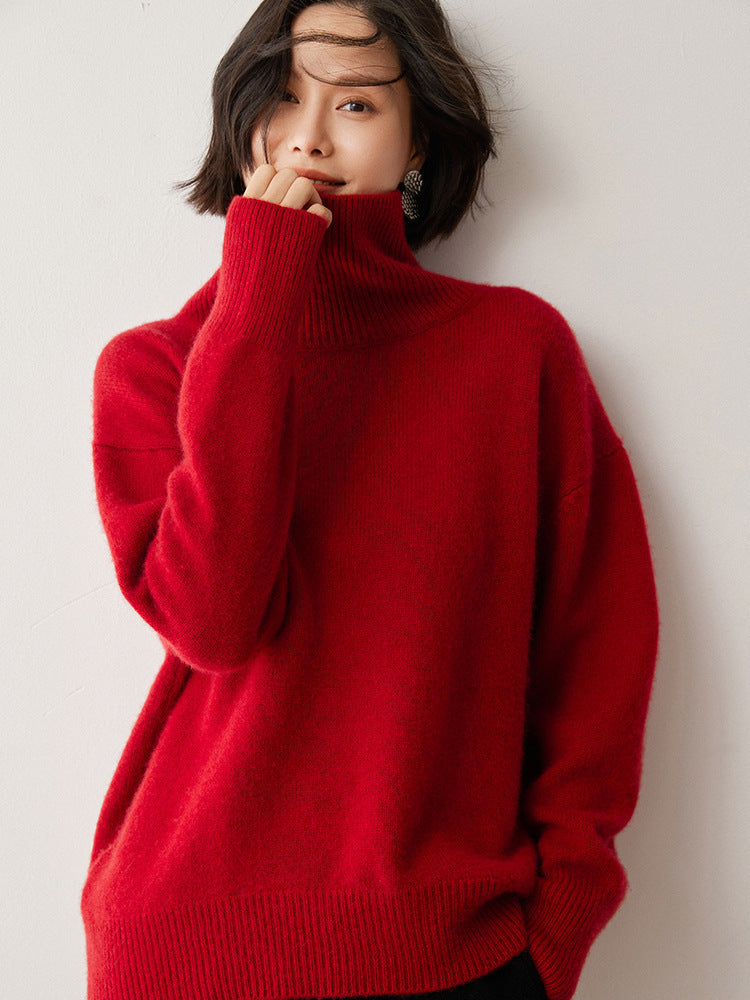 Thick and loose high neck sweater