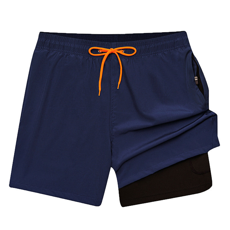 Zipper Pockets Swim Shorts