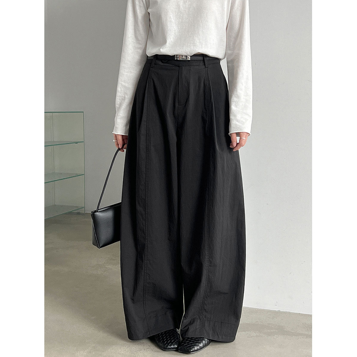 Diagonal Placket Straight Fit Trousers