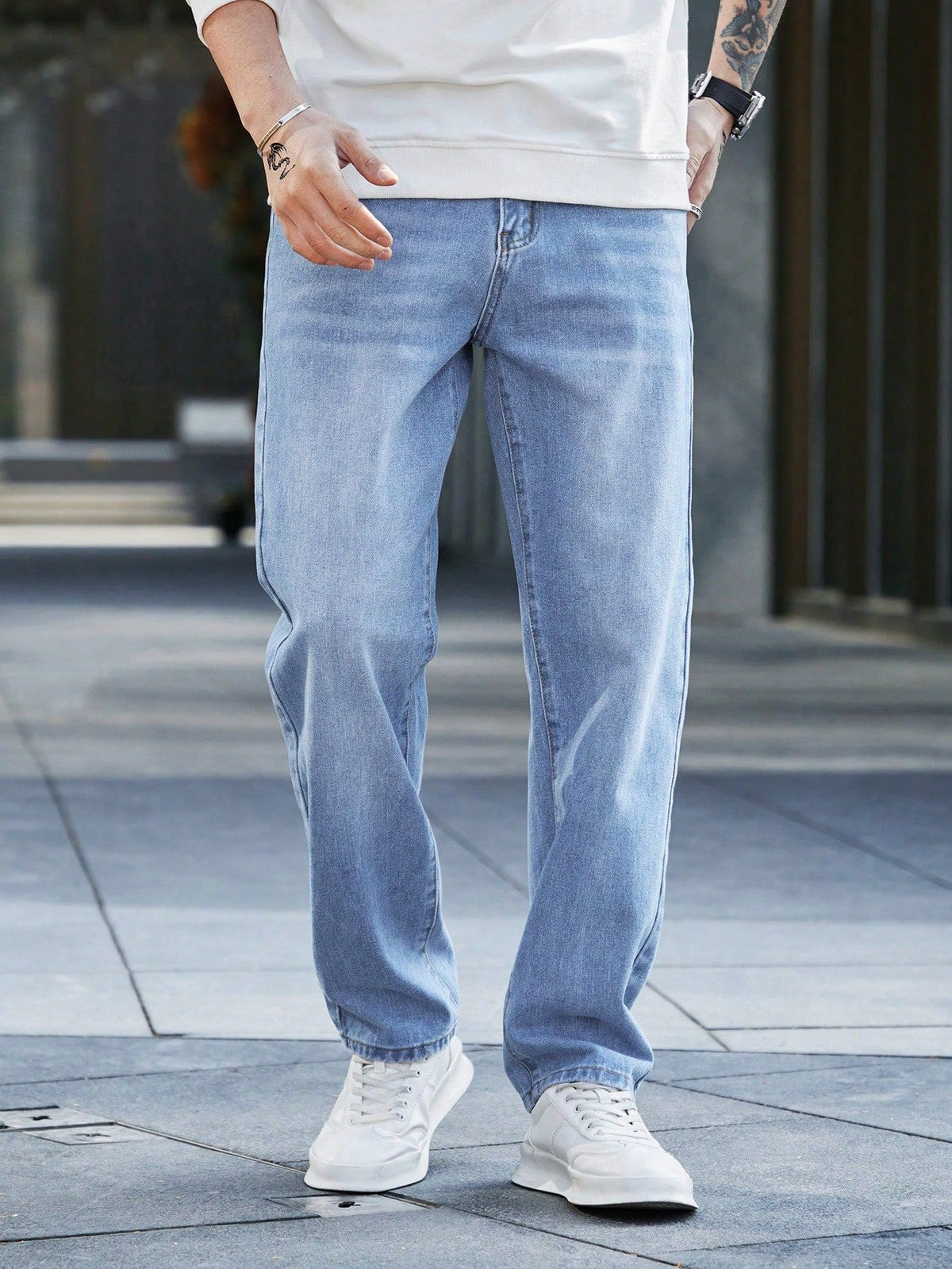 Relaxed Straight-Leg Jeans
