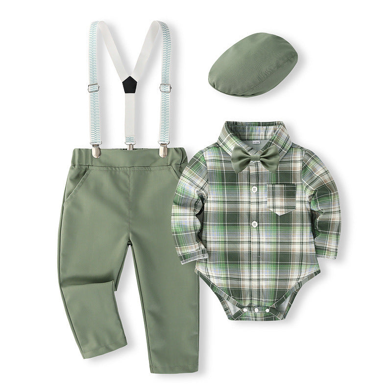 Japanese Vintage Checkered Overalls Set