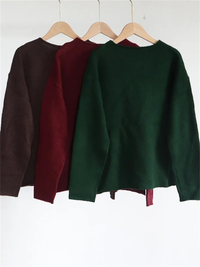 Wool cashmere long sleeved sweater