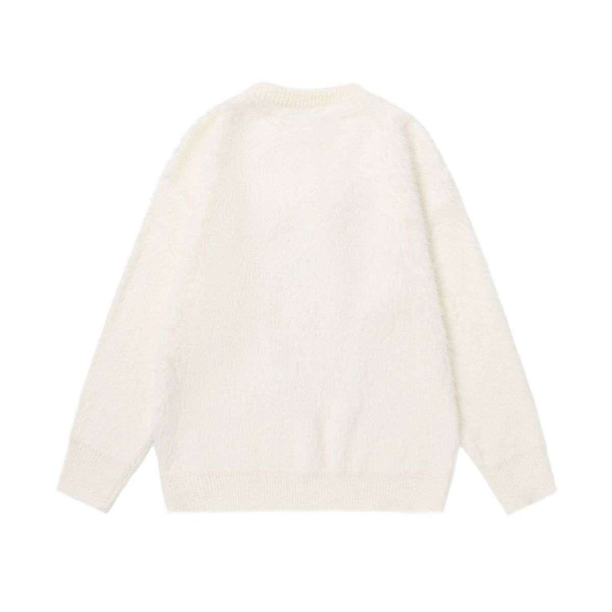 Checkered scarf round neck sweater