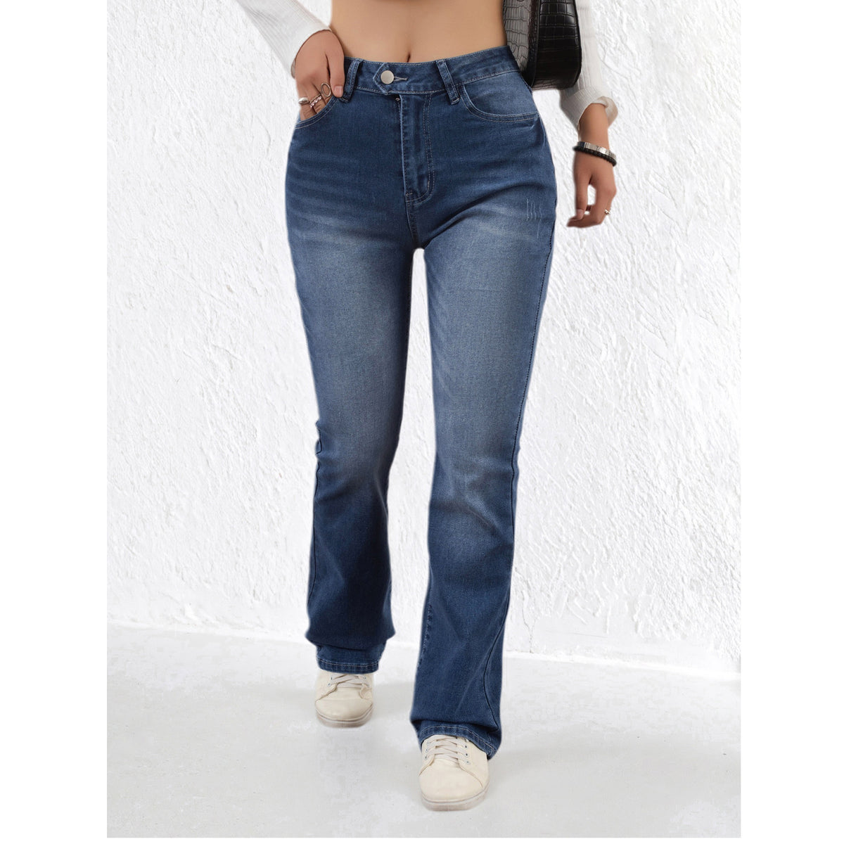 High-Waisted Stretchy Flared Jeans