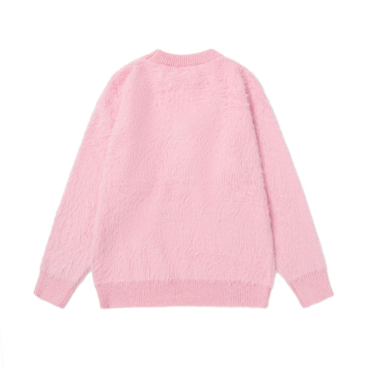 Checkered scarf round neck sweater