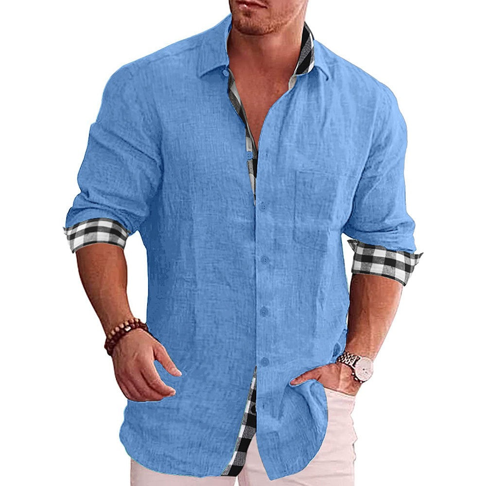 Leisure cotton and linen shirt