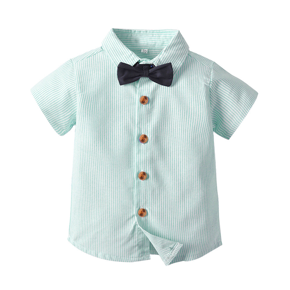 Classic Stripe Short Sleeve Shirt and Shorts Set