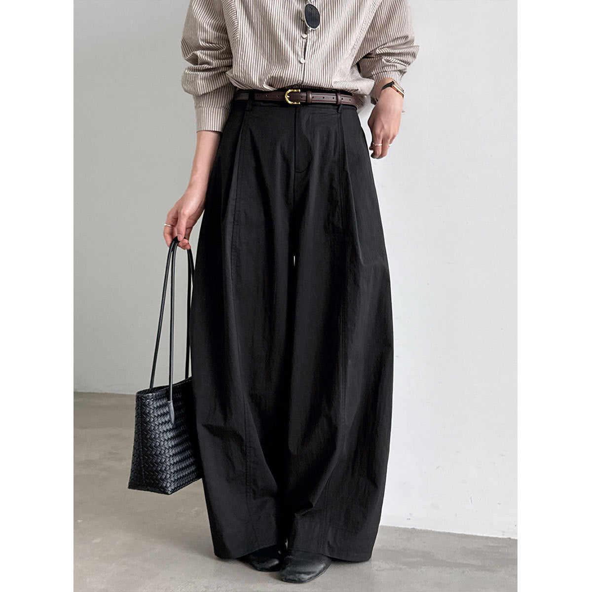 Diagonal Placket Straight Fit Trousers