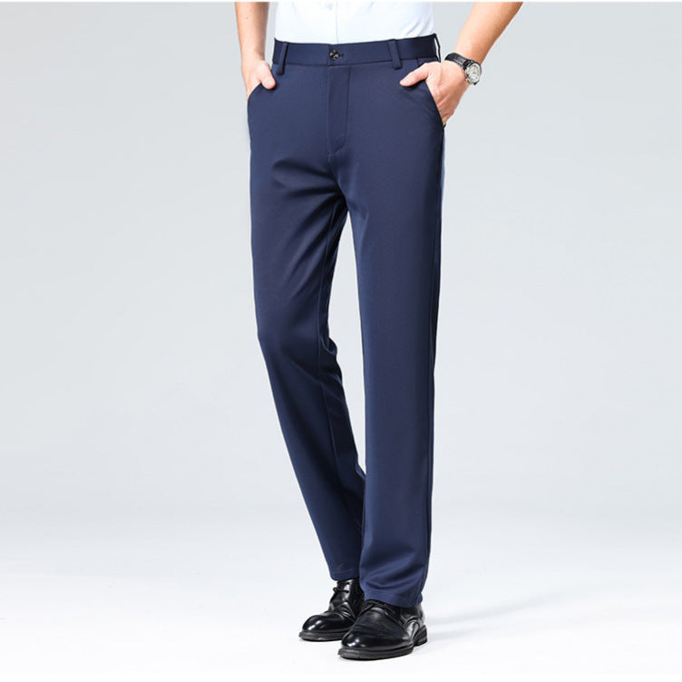 Modern Straight-Leg Suit Pants