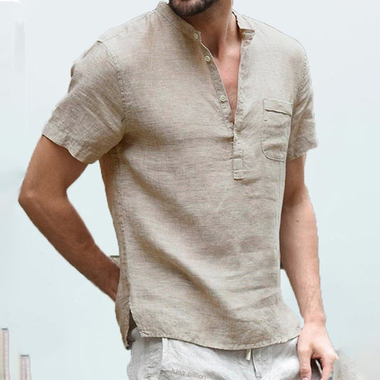 Cotton and Linen Casual T-shirt