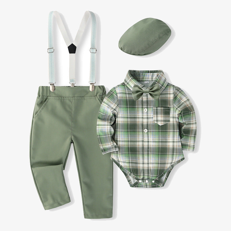 Japanese Vintage Checkered Overalls Set