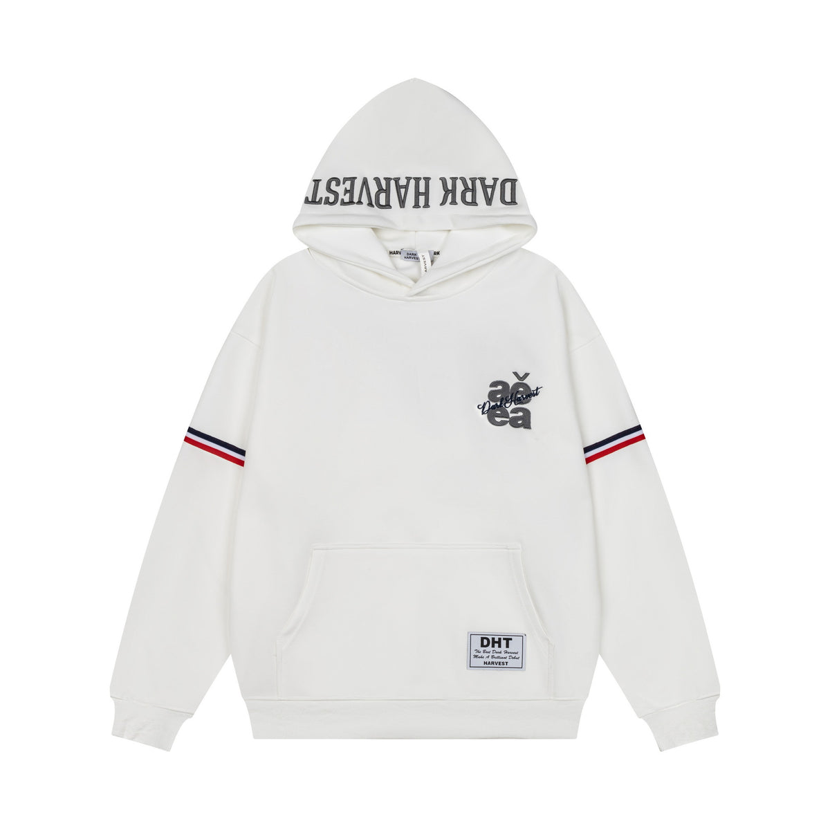 Double letter woven hooded sweatshirt