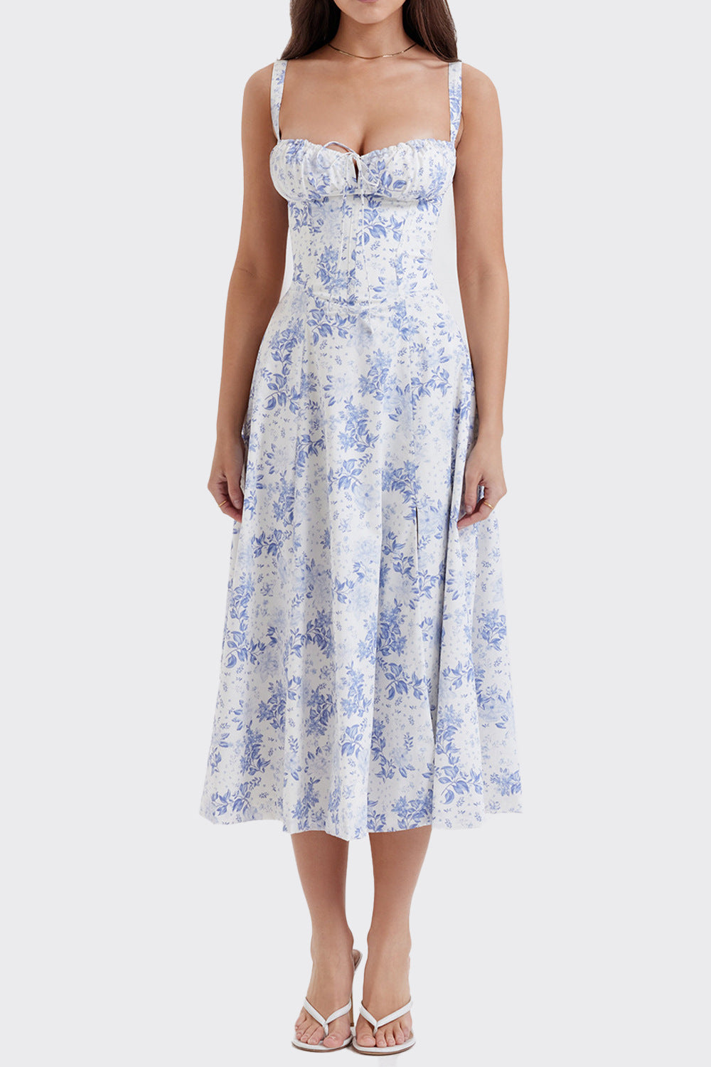 Sweetheart Neckline Midi Dress