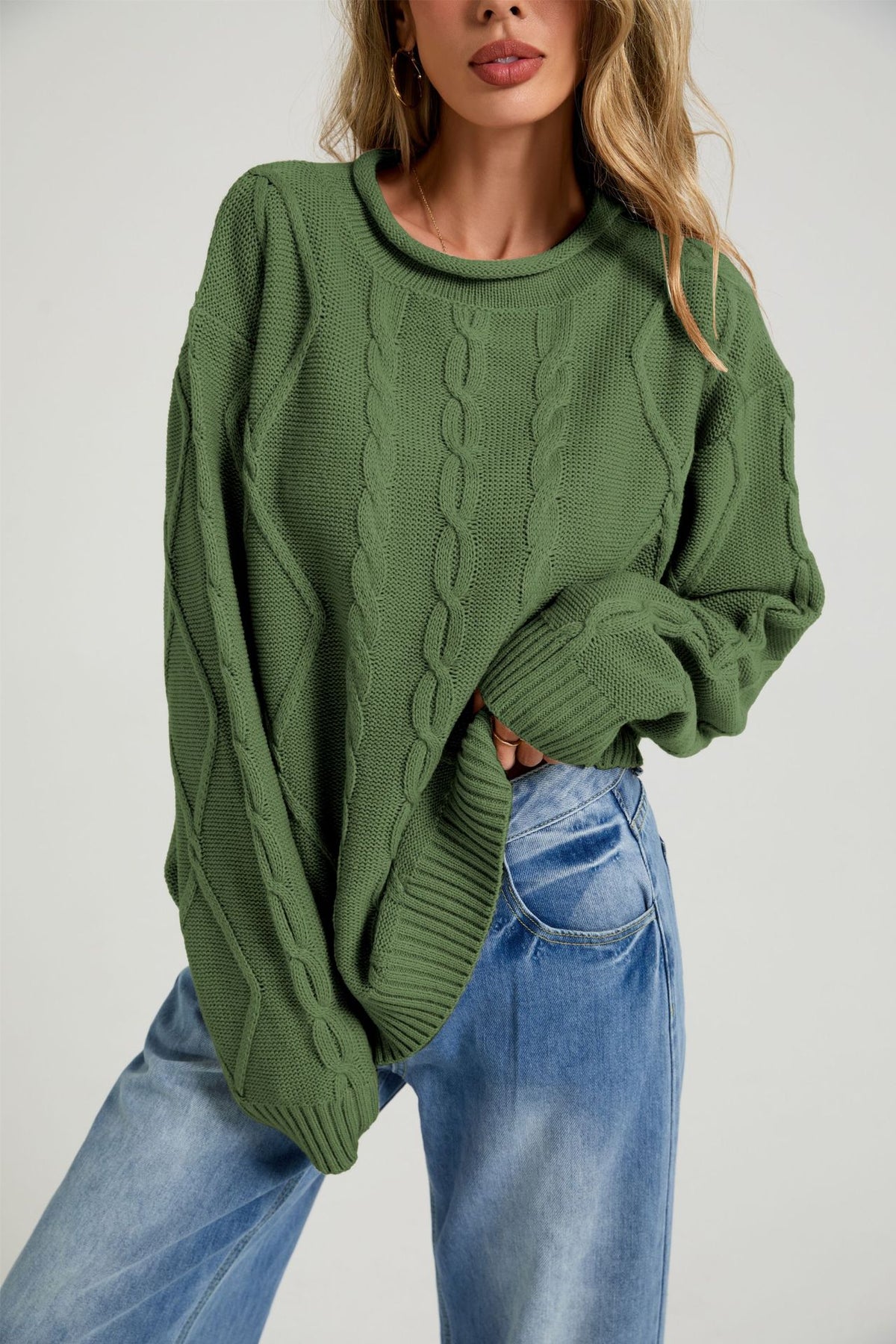 Loose round neck sweater