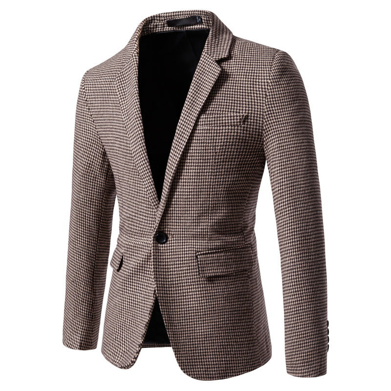 Slim Fit Checkered Suit Jacket