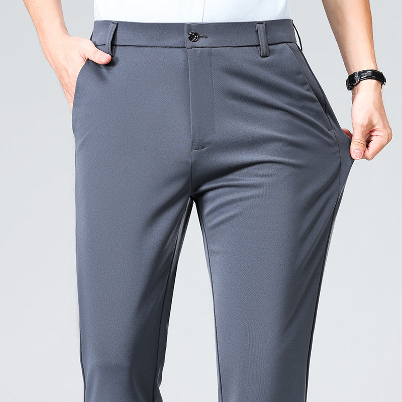 Modern Straight-Leg Suit Pants