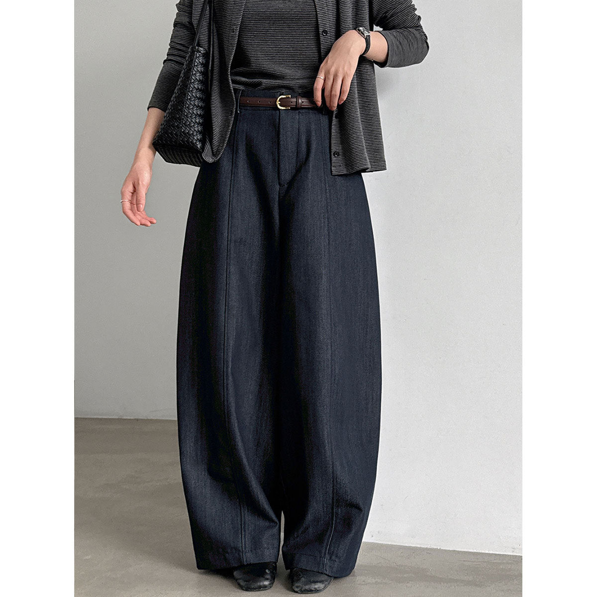 Drapey High-Waisted Slimming Trousers