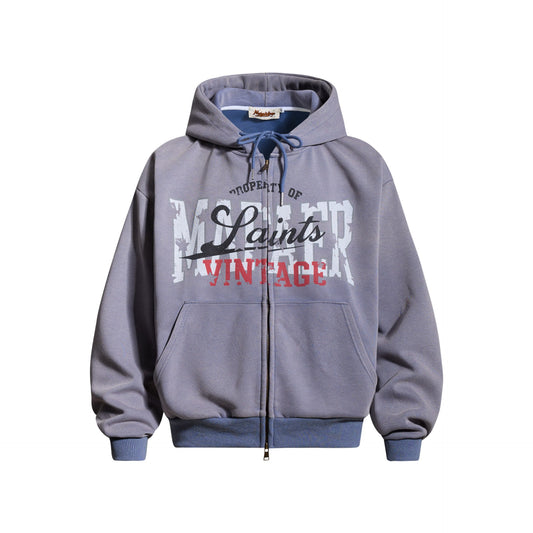 Old letter printed hoodie
