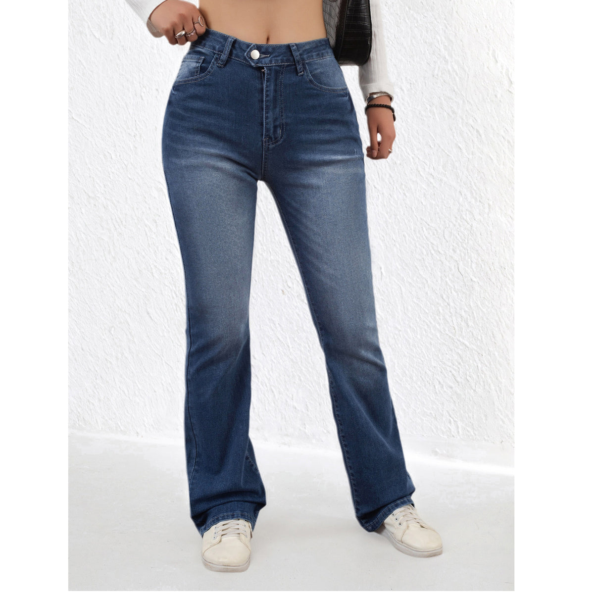 High-Waisted Stretchy Flared Jeans