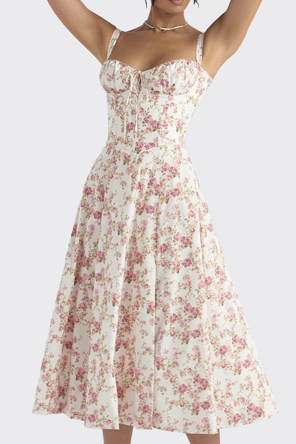 Sweetheart Neckline Midi Dress