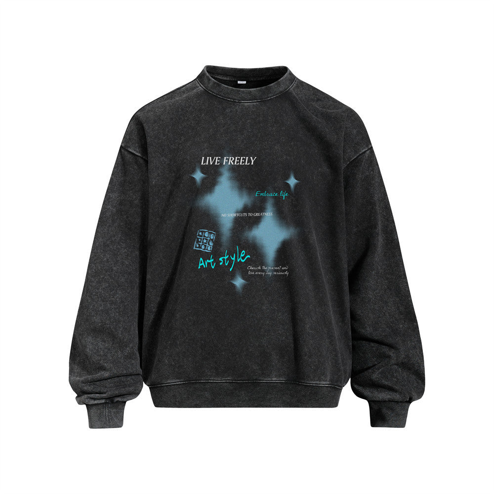 Starburst round neck hoodie