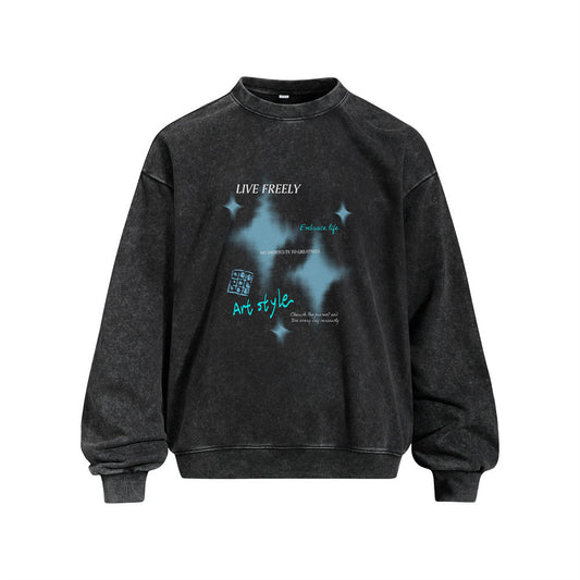 Starburst round neck hoodie