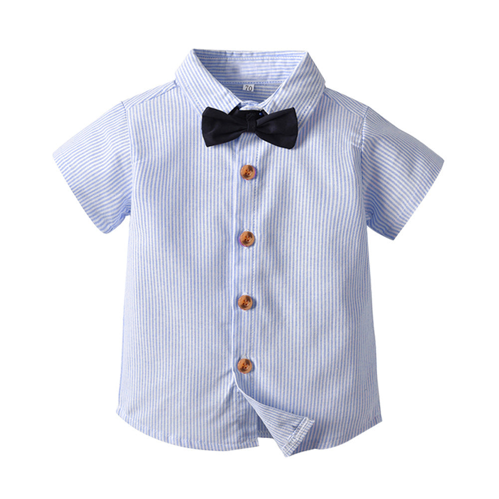 Classic Stripe Short Sleeve Shirt and Shorts Set