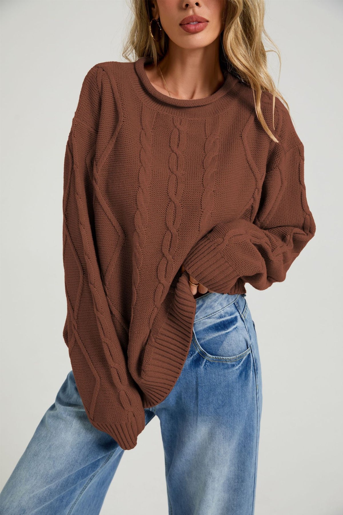 Loose round neck sweater