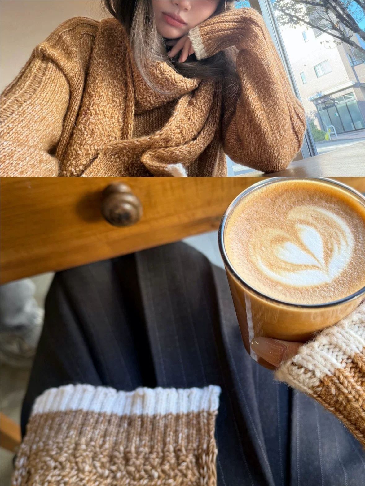 V-Neck Sweater and Scarf Set