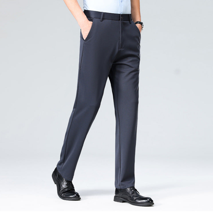 Modern Straight-Leg Suit Pants