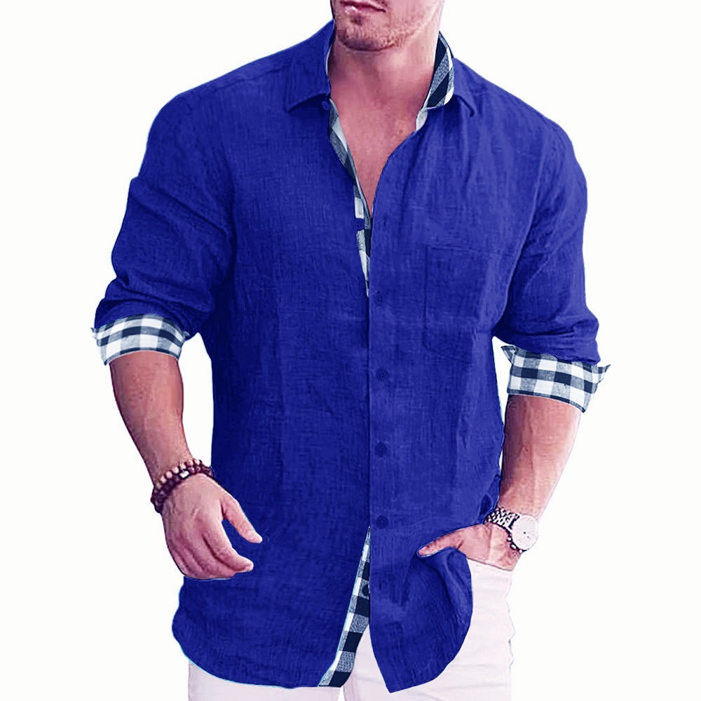 Leisure cotton and linen shirt