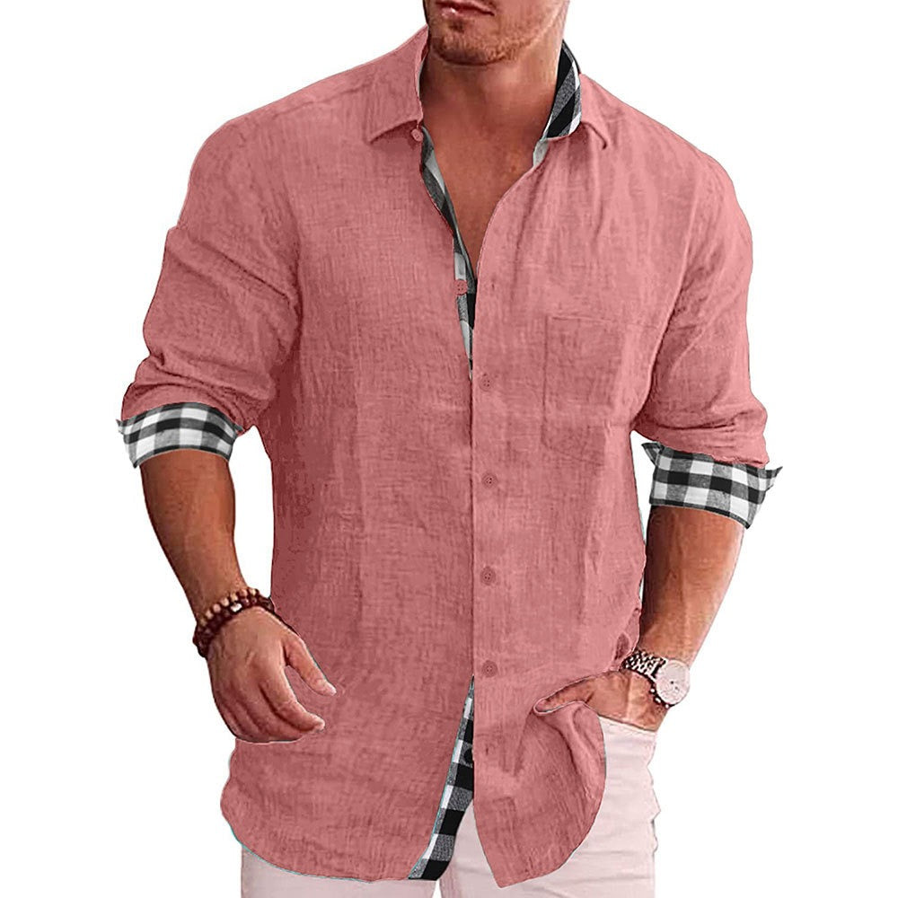 Leisure cotton and linen shirt