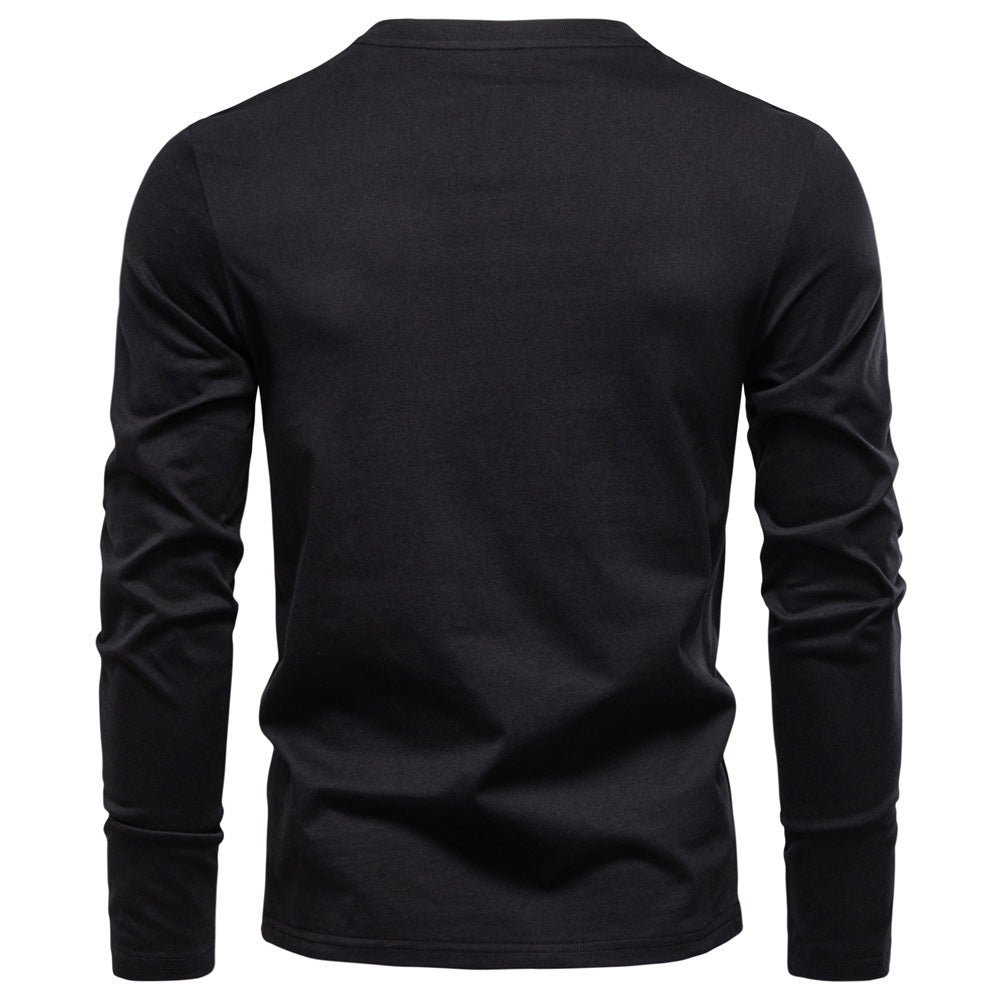 Long-Sleeve Henley Shirt.