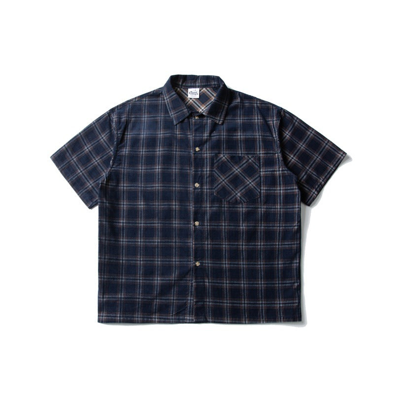Chenille plaid lapel shirt