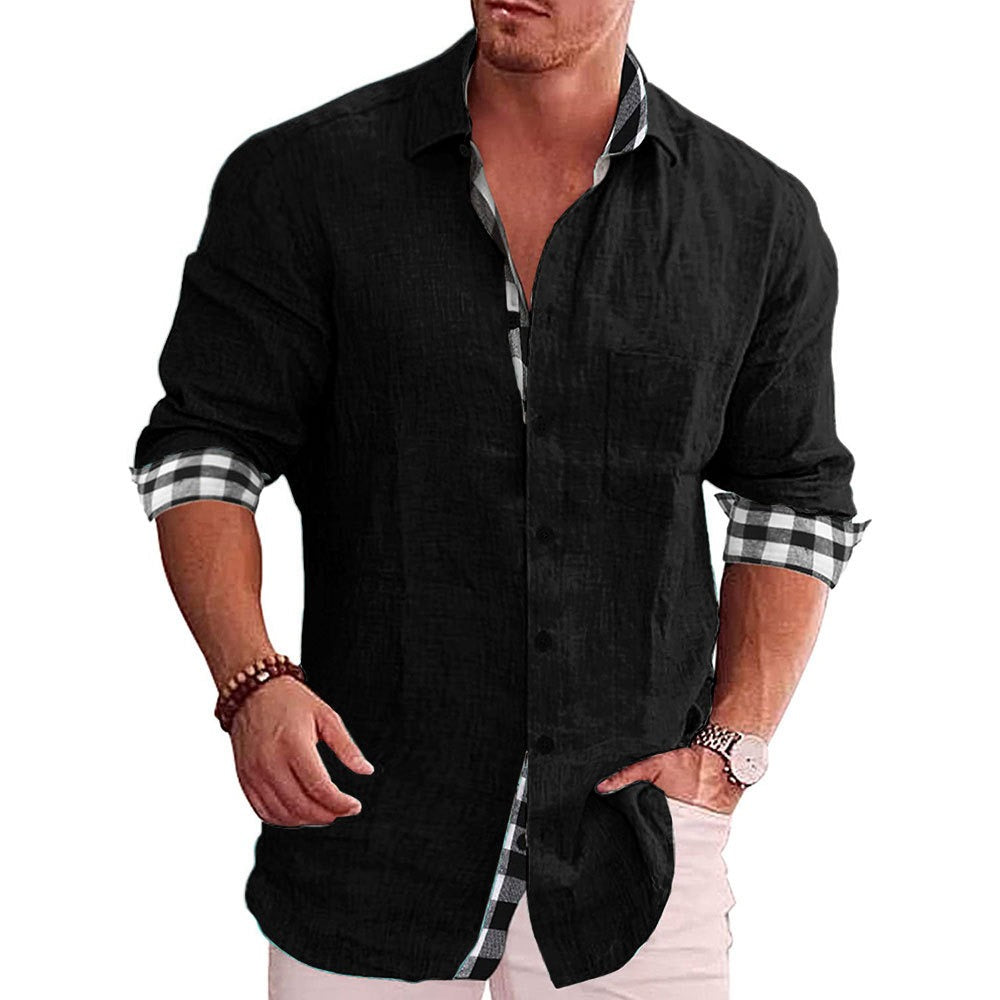 Leisure cotton and linen shirt