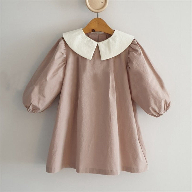 Casual collar bubble sleeve dress